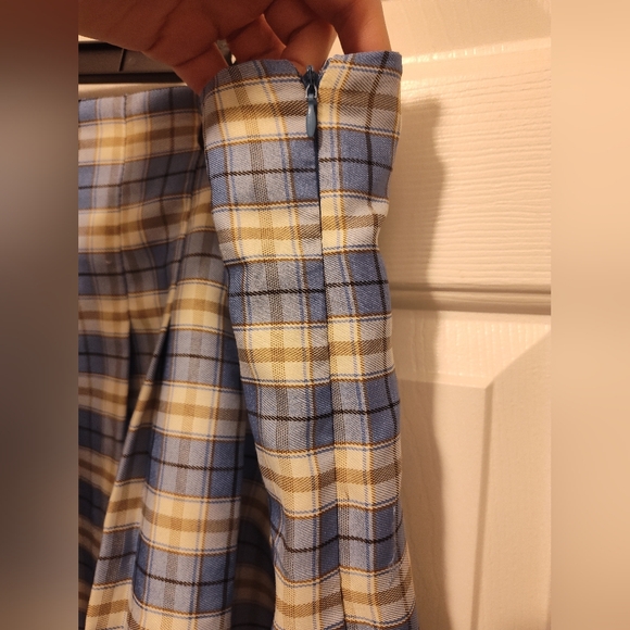Shein Blue and Yellow Plaid Women's Skirt - Picture 4 of 9